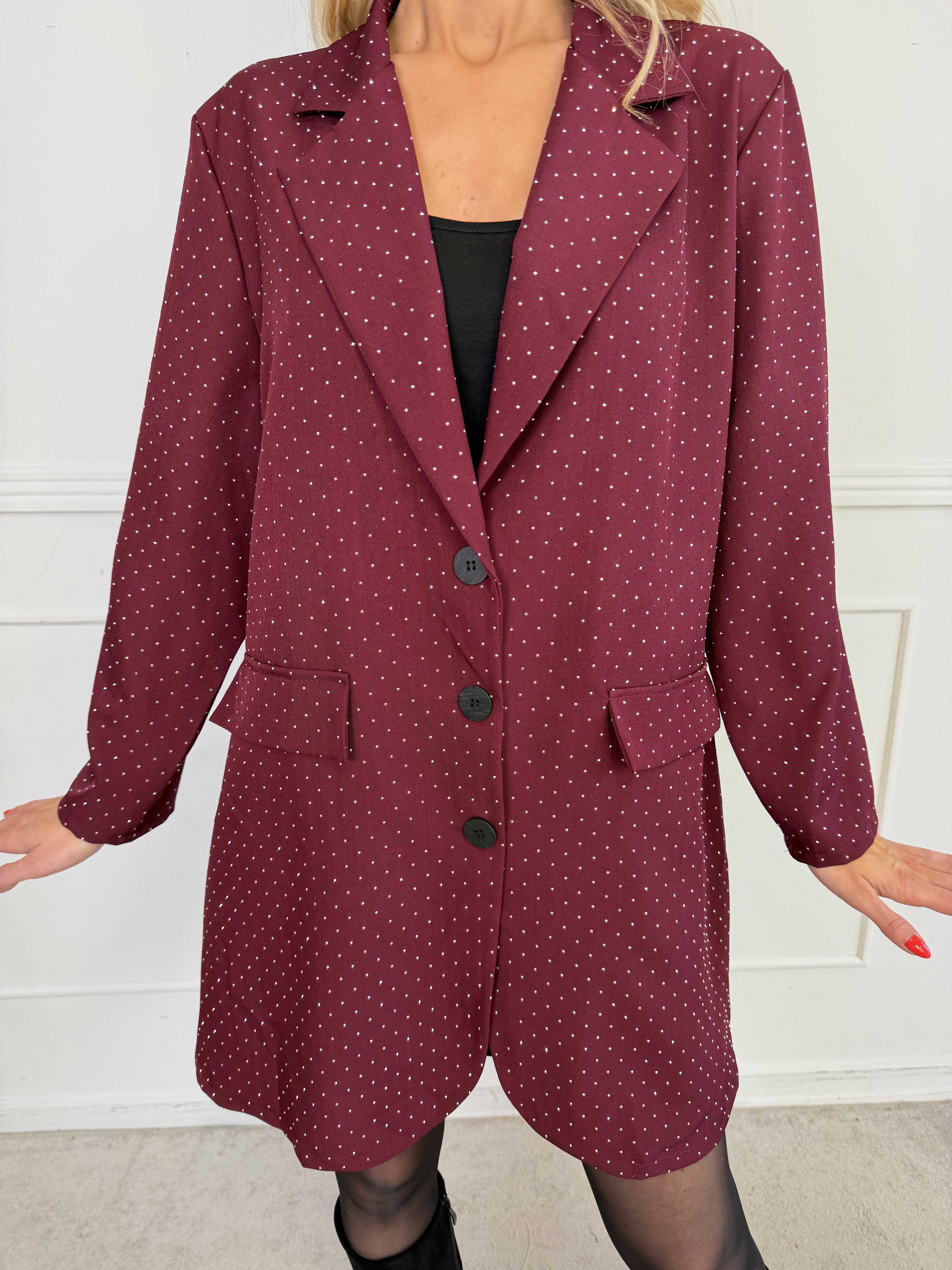 Lanthe long - Lang plus size blazer med similisten